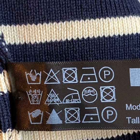 NWT. Massimo Dutti Navy Blue/Ecru Striped Gold-Toned Buttons Cardigan. Size M. - Picture 8 of 8